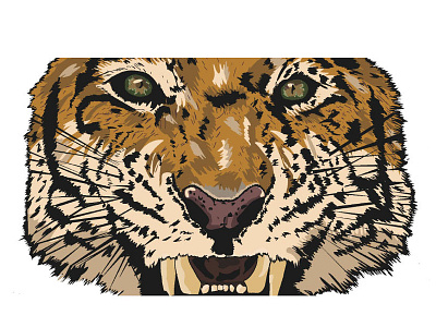 Siberian tiger animals art coloful colours design illustrator portrait tiger vector