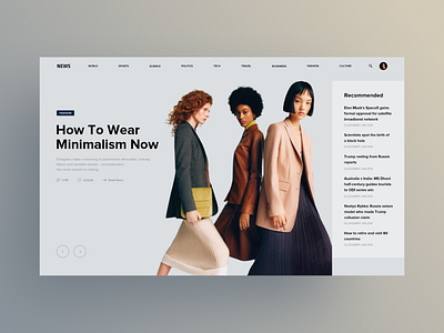 News Site Design Concept blog blog design campaign concept design desktop fashion font gallery information longread magazine minimal news typography ui ux wear web design website