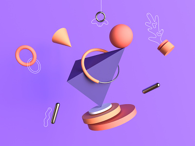 Abstract 3D 3d abstract balance c4d cinema4d color design icon illustration minimal octane product redshift render simple vector