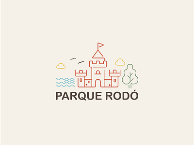 Parque Rodo agua arbol castillo castle colores colors graphicdesign identidad identity lineal logo logodesig nube paisaje park parque