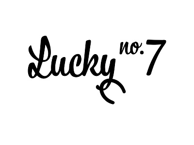 Lucky No 7 bistro script logo