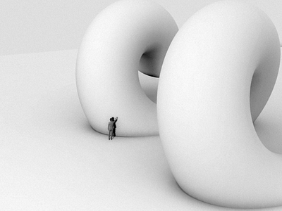 Composited Image abstract c4d cinema 4d composited composition shape suit white white space