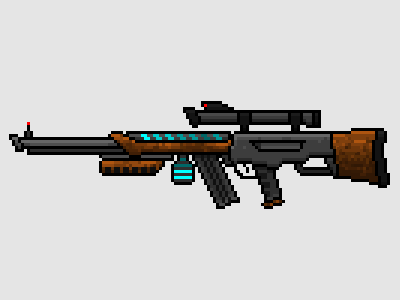 Pixel art gun 3d