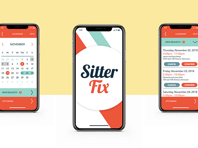 SitterFix - Class Assignment app bold branding design illustration logo ui ux