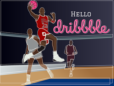 Jordan color colour design dunk flat hello dribbble illustration illustrator poster thank you