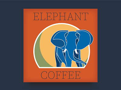 Elephant Coffee branding coffee color colour desert design elephant flat illustration sahara vector