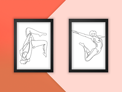 Line Work #1 acrobat acrobatics design drawing illustration illustrator lines oulines series single line single line woman women