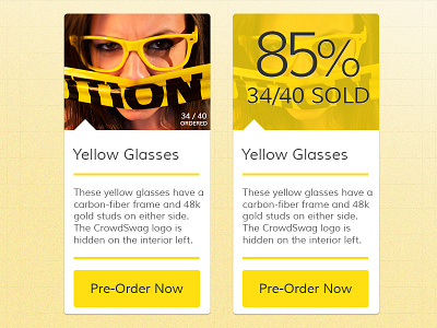 Crowdfunding Widget button crowdfunding css ecommerce html pre order web widget yellow