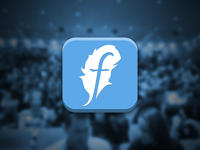 Feathr Icon Reborn app blue blurred background f feathr flat icon ios