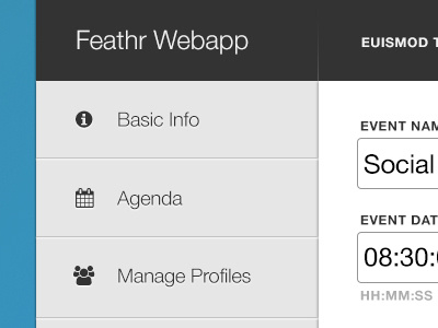 Webapp V2 Menu css dashboard flat form helvetica icons light menu nav navigation outlines uppercase web