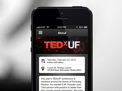 TEDxUF Dashboard Facelift