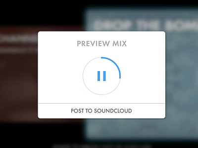 Upload Preview alert apple crossfader dialog djz music pause player soundcloud upload