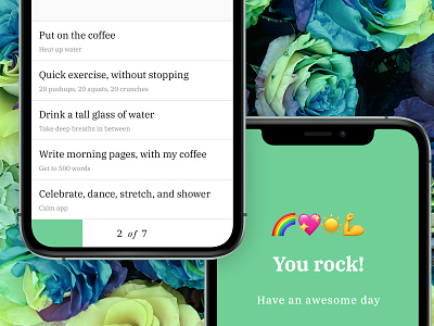 Morning Ritual App [Detail] emoji ios iphone progress bar todo todolist ui