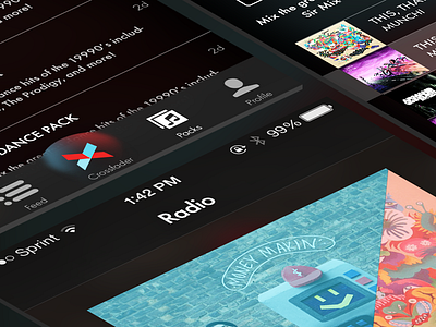 Crossfader UI Details app crossfader dark djz icons iphone music play ui ux