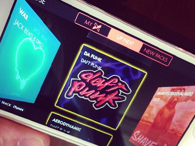 Crossfader: New Tracks app crossfader djz iphone menu music navigation new play profile ui ux