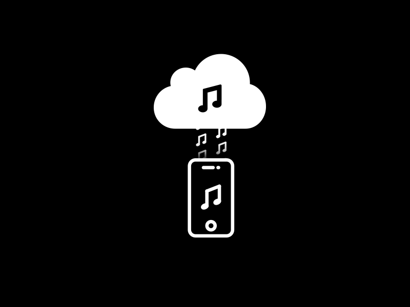 Downloading Muisic... [GIF] animation black and white cloud crossfader download gif icon music