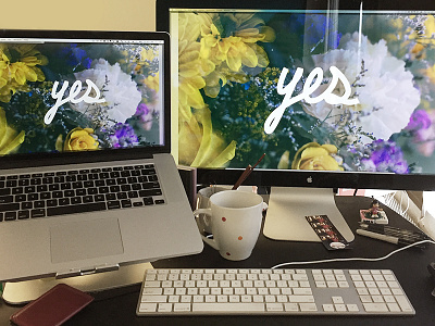 YES Desktop Background [ Freebie ] background cursive flowers freebie lettering madewithunsplash yes