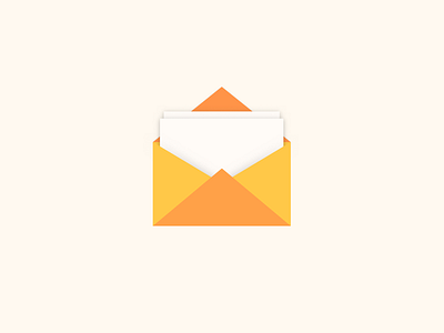 You've got mail! envelope flat icon mail paper shadows yellow
