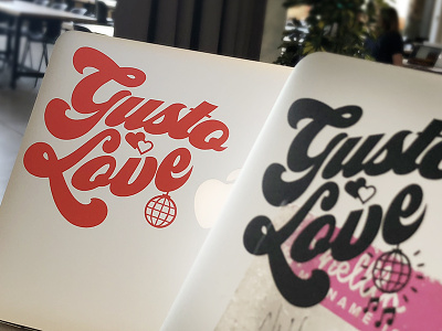 Gusto Love Vinyl Cut 70s cut gusto laptop sticker vinyl