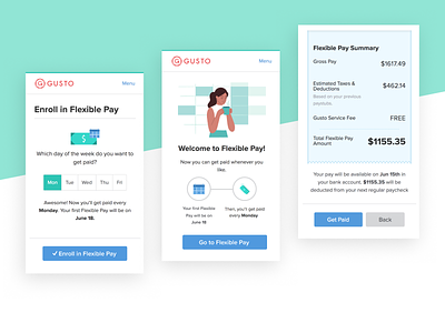 Flexible Pay! flexible pay icon illustrations mobile payment payroll receipt responsive ui web