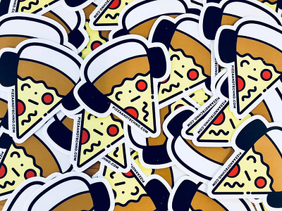 Pizza and Techno Stickers graphic music pizza pizza and techno pizza logo sticker