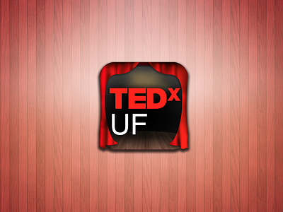 TEDx UF App Icon app curtain icon ios red ted tedx texture wood