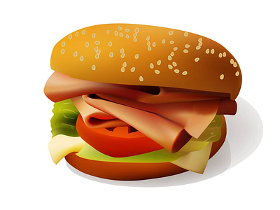 Gradient mesh vector burger realistic vector