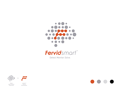 Logo Design for Fervid Smart - Brand Identity Design brain brand brand identity branding graphic design iot logo logo design orange smart logo