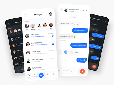 Simple Messaging App Concept app chat chatbox concept dark ui design messaging mobile network page simple social ui ux