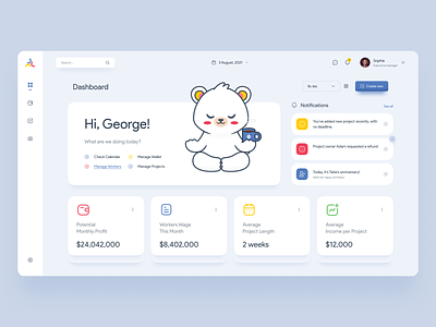 Project Management Dashboard Concept