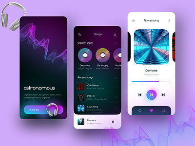 Simple Music Player App altersoft app branding concept dark design figma gradient light mobile music music app page player simple songs ui uiux ux