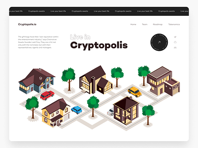 Cryptopolis - Crypto Real Estate Landing Page Hero Section altersoft blockchain branding clean concept cryptocurrency design desktop hero illustration light logo modern page real estate simple trending ui ux website