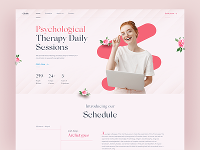 Psychology Therapy Sessions Landing Page altersoft artist branding calm clean concept course design desktop figma logo page pink psychology relaxing sessions therapy ui ux website