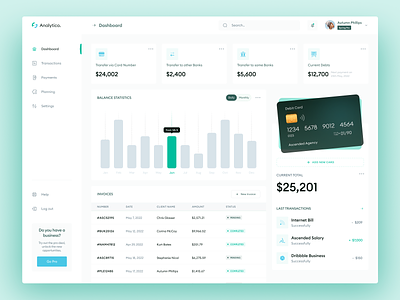 Finance Dashboard Design 😇