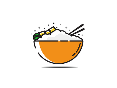 Ricebowl flat illustration