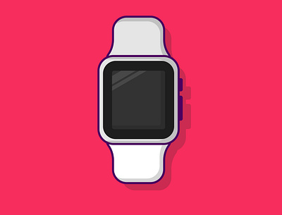 #28daysillustrationchallenge for myself - Day 1 Smartwatch app concept design device digital flat gadget icon illustration interface isolated mobile screen smart smartwatch technology time vector watch wearable