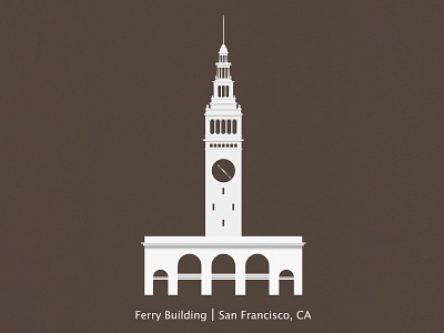 Ferry Building affinity design flat illustration minimal vector