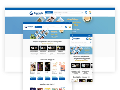 Gramedia Digital Redesign bookstore digital ecommerce online redesign responsive ui ux website