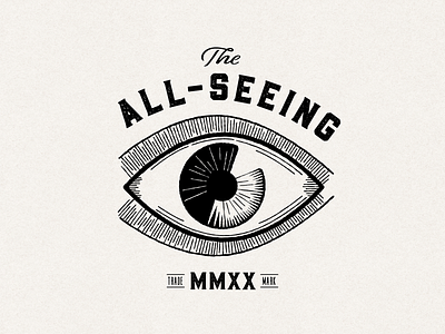 The All-Seeing Eye americana black white crosshatch design eye graphic design illustration mark symbol texture typography vector vintage