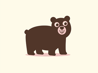 Da Bear animal bear brown cuddly cute design drawing forest graphic design illustration midcentury outdoors pink vector vintage wildlife