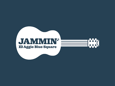 Jammin' Logo blue branding food guitar illustration instrument jamming logo music note typography vector