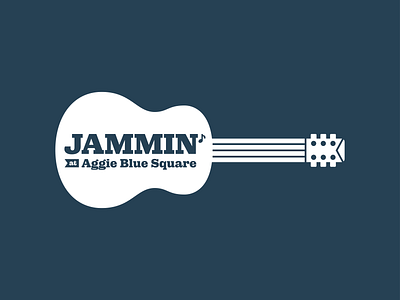 Jammin' Logo blue brand brand identity branding concert design event food graphic design guitar illustration instrument jamming logo mark music note strings typography vector