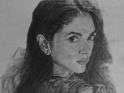 Aditi Rao Hydari actress art bollywood charcoal charcoaldrawing draw drawing indian model sketch