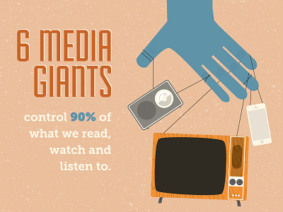 Media Giants ihone illustration iphone media control puppet stereo tv