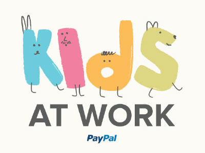 Kids at Work cartoon child kids lettering paypal