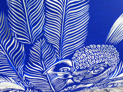 Peacock2 illustration papercutting