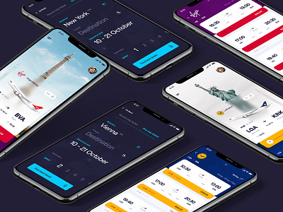 Flight Scanner & Booking App airline airlines booking branded clean clean ui conceptual design designs flight fly interface ios mobile reservation reserve search ticket ui ux