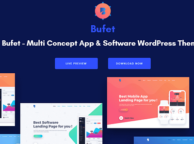 【WordPress 付費主題免費下載】Bufet – Multi Concept Software & App Landing techmoon wordpress wordpress theme wordpress 主題 wordpress 免費主題 科技月球