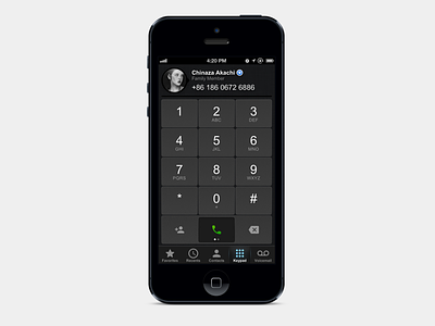 Dial Concept Interface app application behance concept contact design interface interface design ios6 iphone5 keypad phone sketch ui