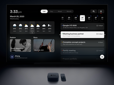 Calendar Concept Application (Apple TV Version)